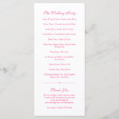 Hot Pink Gerbera Daisy White Wedding Program Programm (Rückseite)
