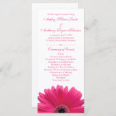 Hot Pink Gerbera Daisy White Wedding Program Programm (Vorne/Hinten)