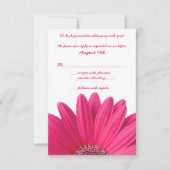 Hot Pink Gerbera Daisy White Wedding RSVP Card (Vorderseite)