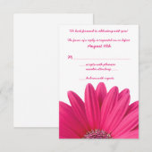 Hot Pink Gerbera Daisy White Wedding RSVP Card Karte (Vorne/Hinten)