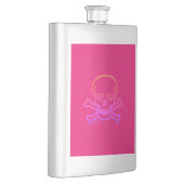 Hot Pink Ghost Skull Edelstahlflasche Flachmann (Rechts)
