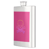 Hot Pink Ghost Skull Edelstahlflasche Flachmann (Links)