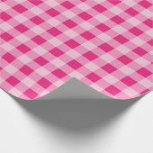 Hot Pink Gingham Geschenkpapier (Ecke)