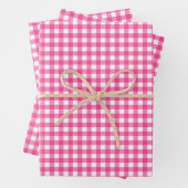 Hot Pink Gingham Karo Pattern Geschenkpapier Set (Beispiel)
