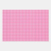 Hot Pink Gingham Karo Pattern Geschenkpapier Set (Vorderseite)