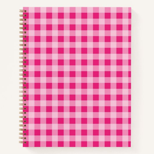 Hot Pink Gingham Notebook Notizblock (Vorderseite)
