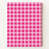 Hot Pink Gingham Notebook Notizblock (Rückseite)