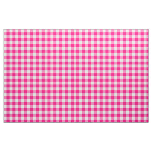 Hot Pink Gingham Pattern Fabric Stoff