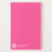 Hot Pink Gingham Plaid Transparent Frame Notebook Notizblock (Rückseite)
