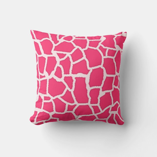Hot Pink Giraffe Animal Print Kissen (Vorderseite)
