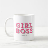 Hot Pink Girl Boss Retro Marquee Personalisiert Kaffeetasse (Links)