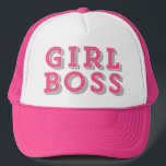 Hot Pink Girl Boss Zitat Retro Marquee Truckerkappe<br><div class="desc">Ein amüsanter und stilvoller Hut mit Hot-Rosa Retro-Marquee-Typografie "Girl Boss". Dieses Design ist in anderen Produkten erhältlich.</div>