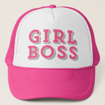 Hot Pink Girl Boss Zitat Retro Marquee