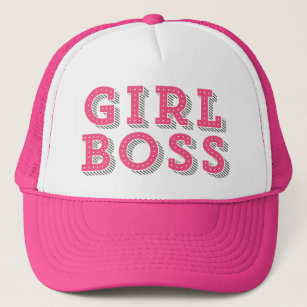 Hot Pink Girl Boss Zitat Retro Marquee Truckerkappe