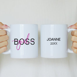 Hot Pink Girl Boss  Zweifarbige Tasse
