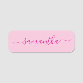 Hot Pink Girly Signature Namensschild