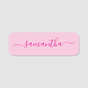 Hot Pink Girly Signature Namensschild