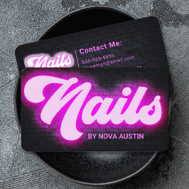 Hot Pink Glam Beauty Salon Nail Tech QR Code Visitenkarte