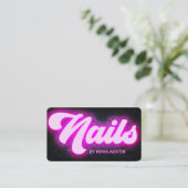 Hot Pink Glam Beauty Salon Nail Tech QR Code Visitenkarte (Stehend Vorderseite)