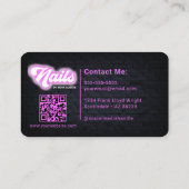 Hot Pink Glam Beauty Salon Nail Tech QR Code Visitenkarte (Rückseite)