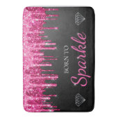 Hot-Pink-Glam-Driving-Glitzer Geboren zu sparkeln Badematte (Vorderseite Vertikal)