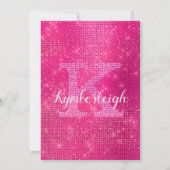 Hot Pink Glam Fun Diamant Sparkle Graduierungspart Einladung (Rückseite)