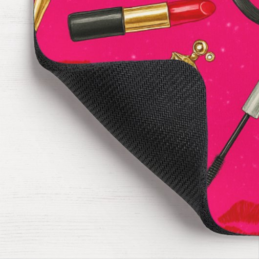Hot Pink Glam Makeup Mouse Pad Mousepad (Ecke)