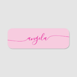 Hot Pink Glam Signature zentrierter Name Namensschild