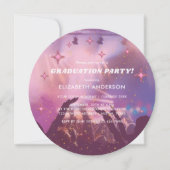 Hot Pink Glitter Disco Ball Party Graduation Einladung (Vorderseite)