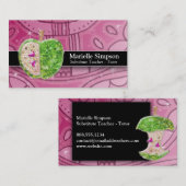 Hot Pink Glitzer Apple Stellvertretender Lehrer Tu Visitenkarte (Vorne/Hinten)
