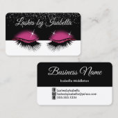 Hot Pink Glitzer - Augenbrauen Visitenkarte (Vorne/Hinten)