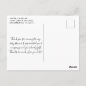 Hot Pink Glitzer Black Baby Dusche Vielen Dank Postkarte (Rückseite)