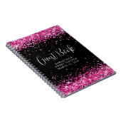 Hot Pink Glitzer Black Sweet 16 Gäste Notizblock (Rechte Seite)