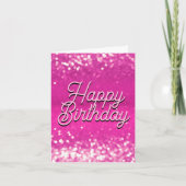 Hot Pink Glitzer Bokeh Benutzerdefinierter Text (Vorderseite)