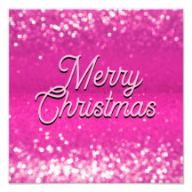 Hot Pink Glitzer Bokeh Benutzerdefinierter Text