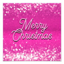 Hot Pink Glitzer Bokeh Benutzerdefinierter Text Fotodruck