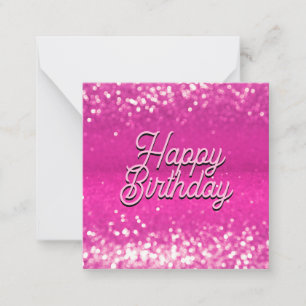 Hot Pink Glitzer Bokeh Benutzerdefinierter Text Mitteilungskarte