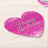 Hot Pink Glitzer Bokeh Benutzerdefinierter Text Untersetzer (angewinkelt)