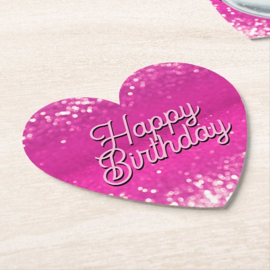 Hot Pink Glitzer Bokeh Benutzerdefinierter Text Untersetzer (angewinkelt)