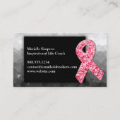 Hot-Pink-Glitzer Brustkrebs-Überlebens-Coach Visitenkarte (Rückseite)