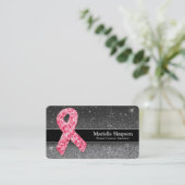Hot Pink Glitzer Brustkrebs Überlebenshilfe Busi Visitenkarte (Stehend Vorderseite)