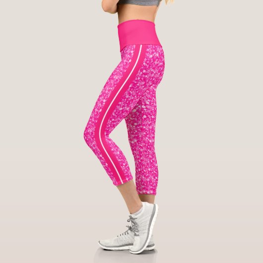 Hot Pink Glitzer Capri Leggings (Links)