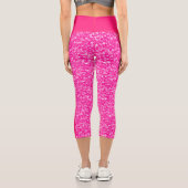 Hot Pink Glitzer Capri Leggings (Rückseite)