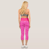 Hot Pink Glitzer Capri Leggings (Rückseite)