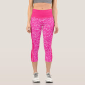 Hot Pink Glitzer Capri Leggings (Vorderseite)
