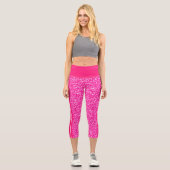 Hot Pink Glitzer Capri Leggings (Vorderseite)