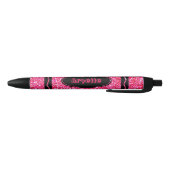 Hot Pink Glitzer Crayon Individuelle Name Push Pen Kugelschreiber (Unterseite)
