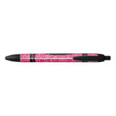 Hot Pink Glitzer Crayon Individuelle Name Push Pen Kugelschreiber (Rückseite)