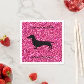 Hot Pink Glitzer Dackel Paper Napkins Serviette (Beispiel)