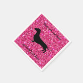 Hot Pink Glitzer Dackel Paper Napkins Serviette (Ecke)